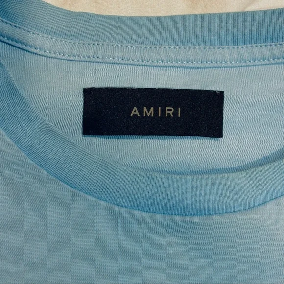 AMIRI 2023 Monogram Logo Blue Tshirt